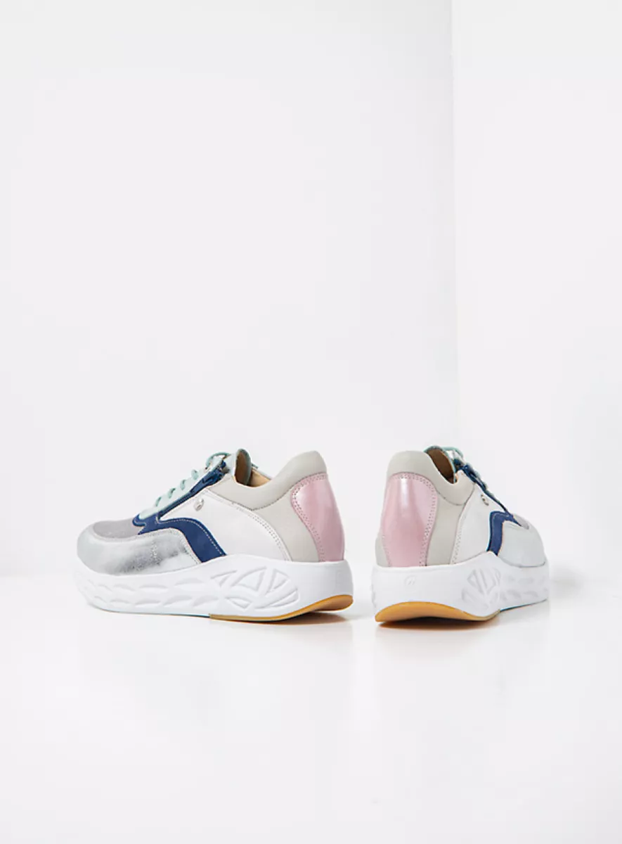 Wolky Sneakers 05703 Vitality S2F 90134 zilver/pastel stretch/leer combi