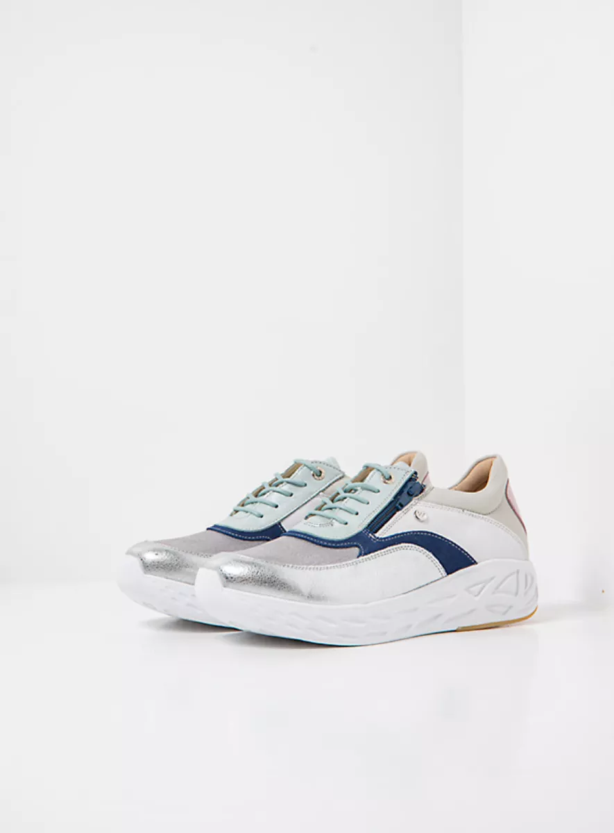 Wolky Sneakers 05703 Vitality S2F 90134 zilver/pastel stretch/leer combi