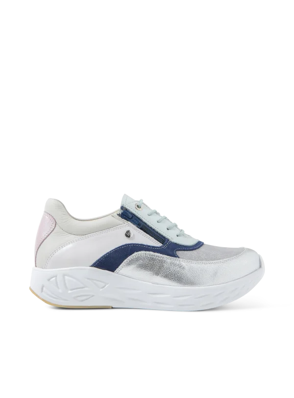 Wolky Vitality S2F - zilver/pastel stretch/leer combi Sneakers voor dames