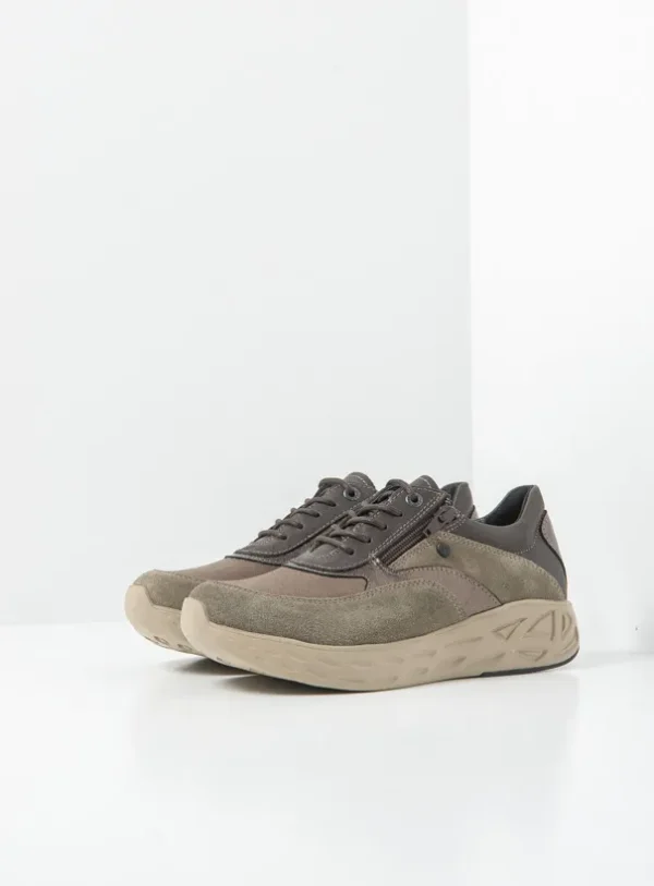 Wolky Vitality S2F - brons metallic stretch/leer combi Sneakers voor dames