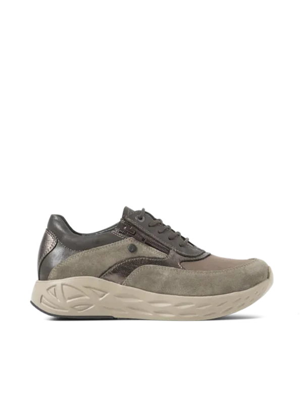 Wolky Vitality S2F - brons metallic stretch/leer combi Sneakers voor dames
