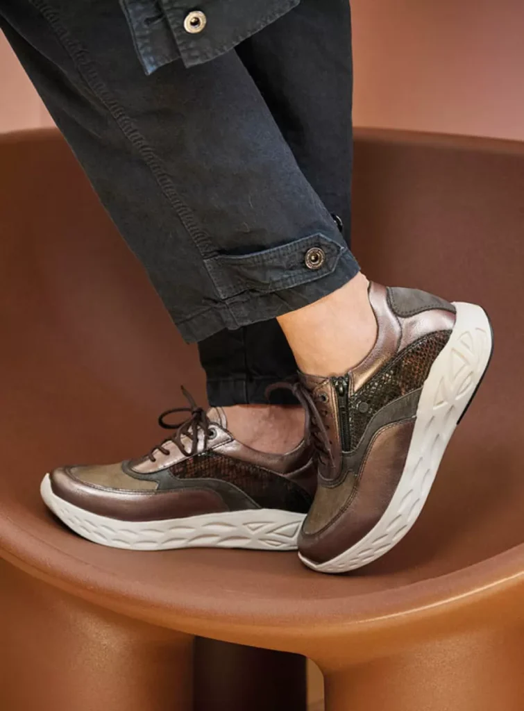 Wolky Sneakers 05703 Vitality S2F 90204 lood metallic stretch/leer combi