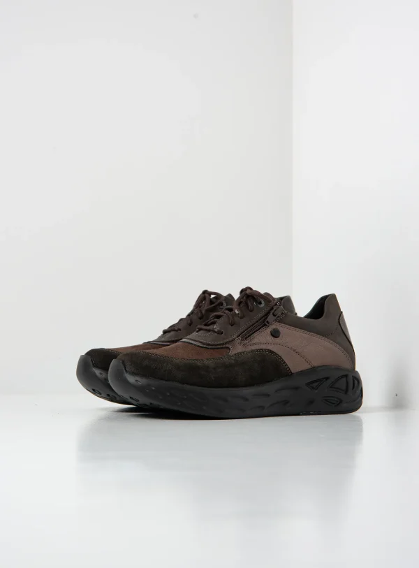 Wolky Vitality S2F - bruin stretch/leer combi Sneakers voor dames