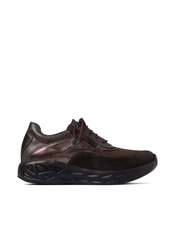 Wolky Vitality S2F - bruin stretch/leer combi Sneakers voor dames