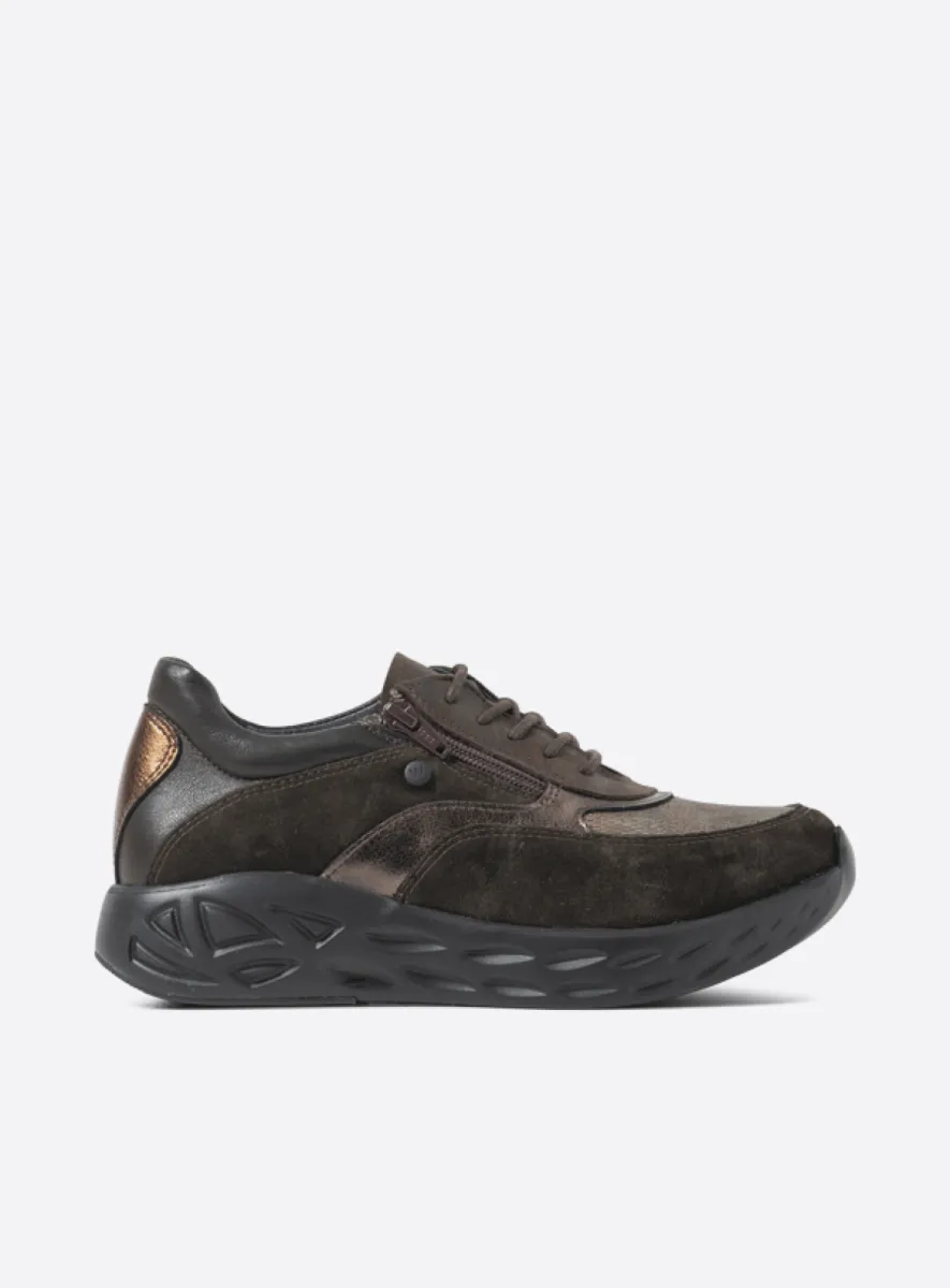 Wolky Vitality S2F - bruin stretch/leer combi Comfort schoenen voor dames