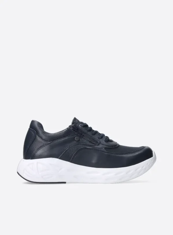 Wolky Vitality S2F - blauw stretch/leer combi Sneakers voor dames