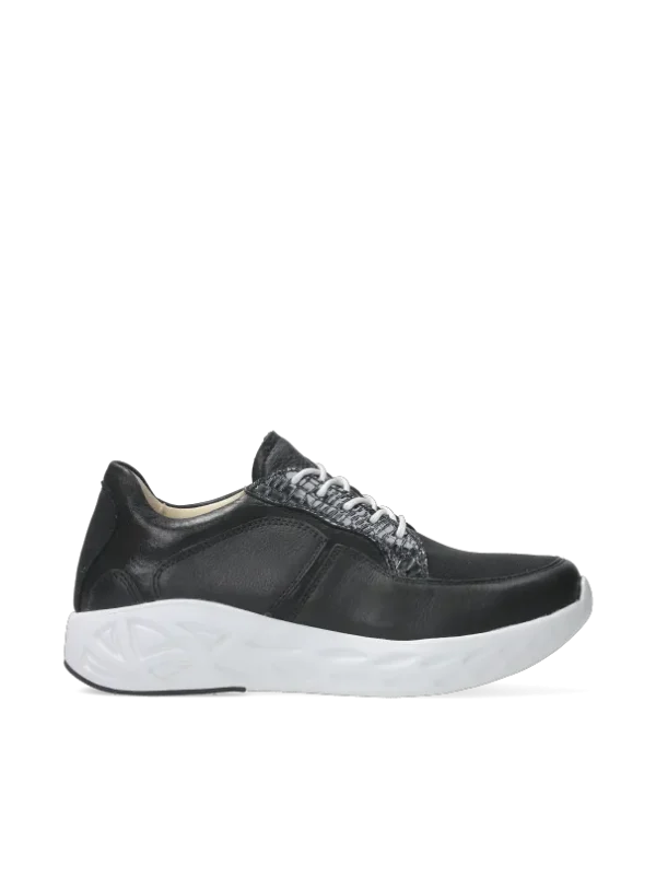 Wolky Bounce S2F - zwart/wit stretch/leer combi Sneakers voor dames