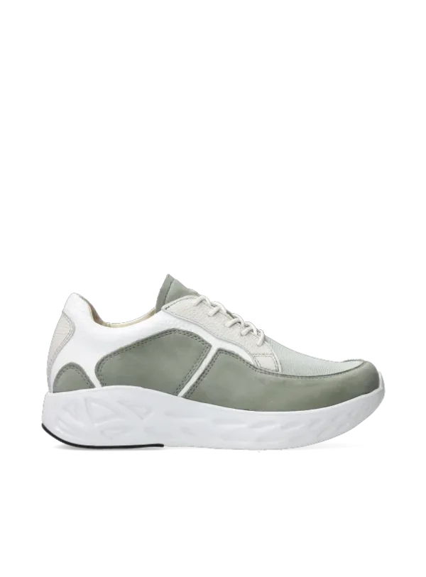 Wolky Bounce S2F - grijsgroen stretch/leer combi Sneakers voor dames