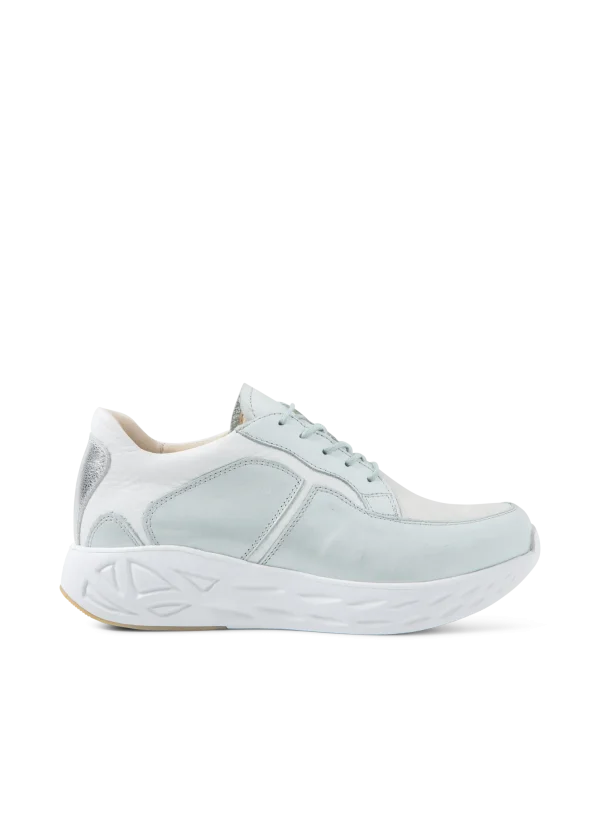 Wolky Bounce S2F - lichtblauw stretch/leer combi Sneakers voor dames