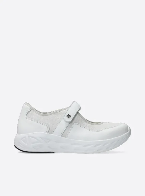 Wolky Spring S2F - wit/gebroken stretch/leer combi Bandschoenen voor dames
