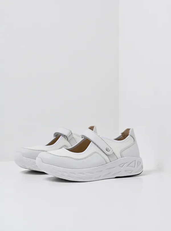 Wolky Spring S2F - wit/gebroken stretch/leer combi Bandschoenen voor dames