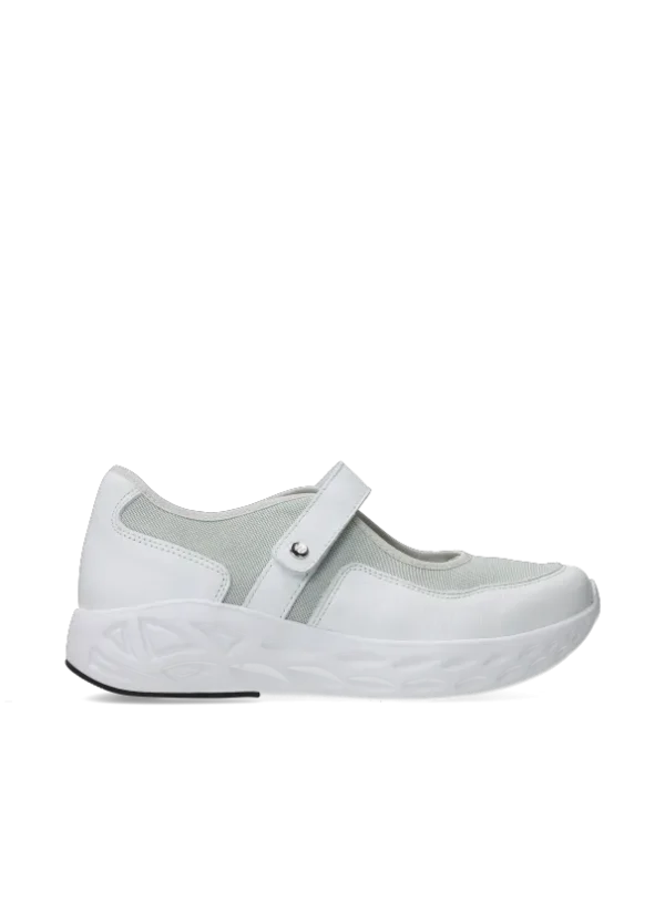 Wolky Spring S2F - wit/grijsgroen stretch/leer combi Bandschoenen voor dames