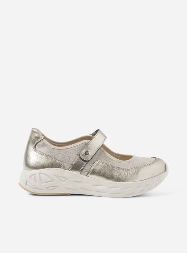 Wolky Spring S2F - champagne stretch/leer combi Bandschoenen voor dames