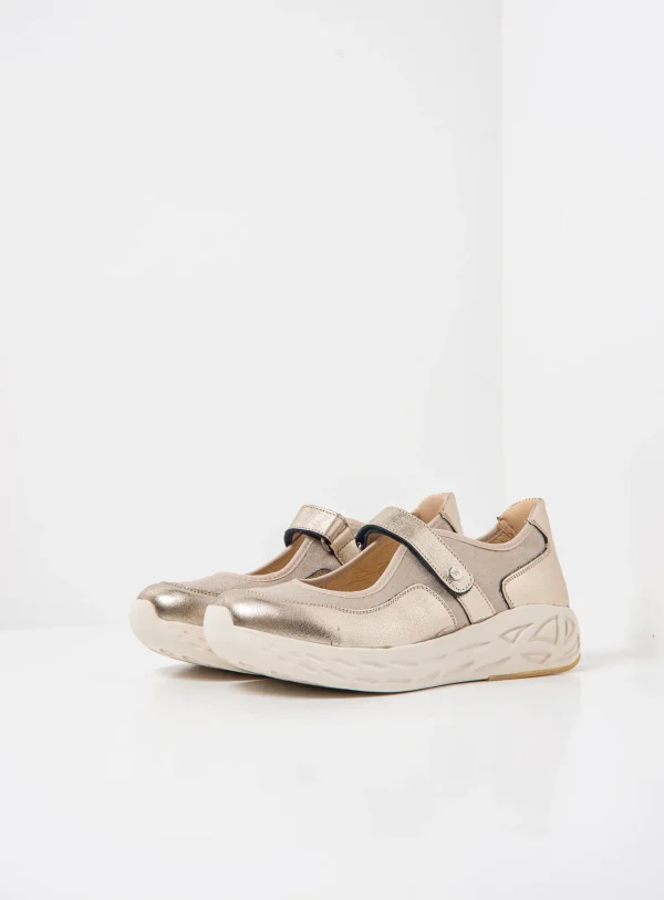 Wolky Spring S2F - champagne stretch/leer combi Bandschoenen voor dames