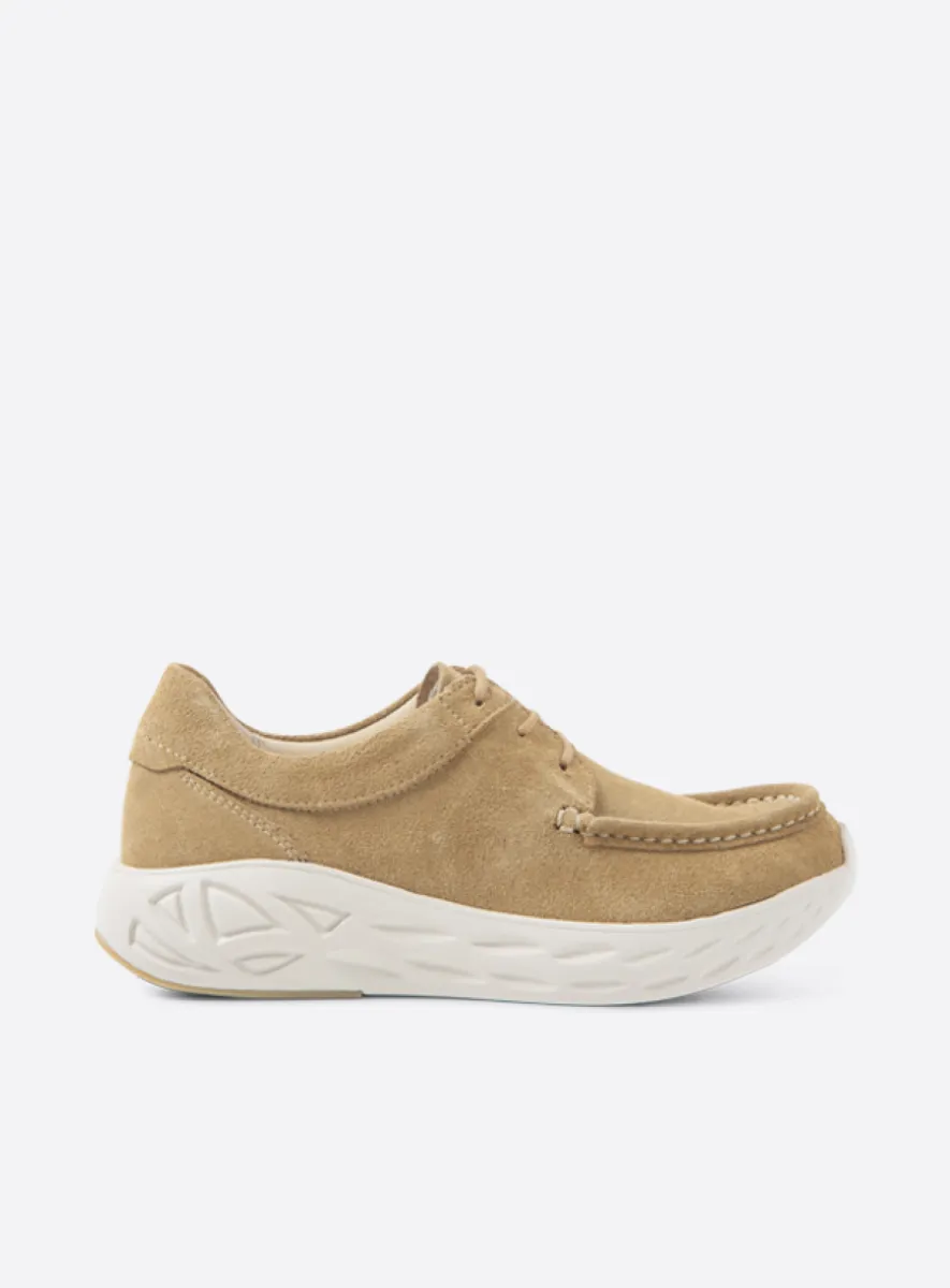 Wolky Pro Moc - beige suede Veterschoenen voor dames