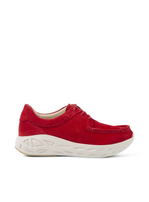 Wolky Pro Moc - rood suede Veterschoenen voor dames