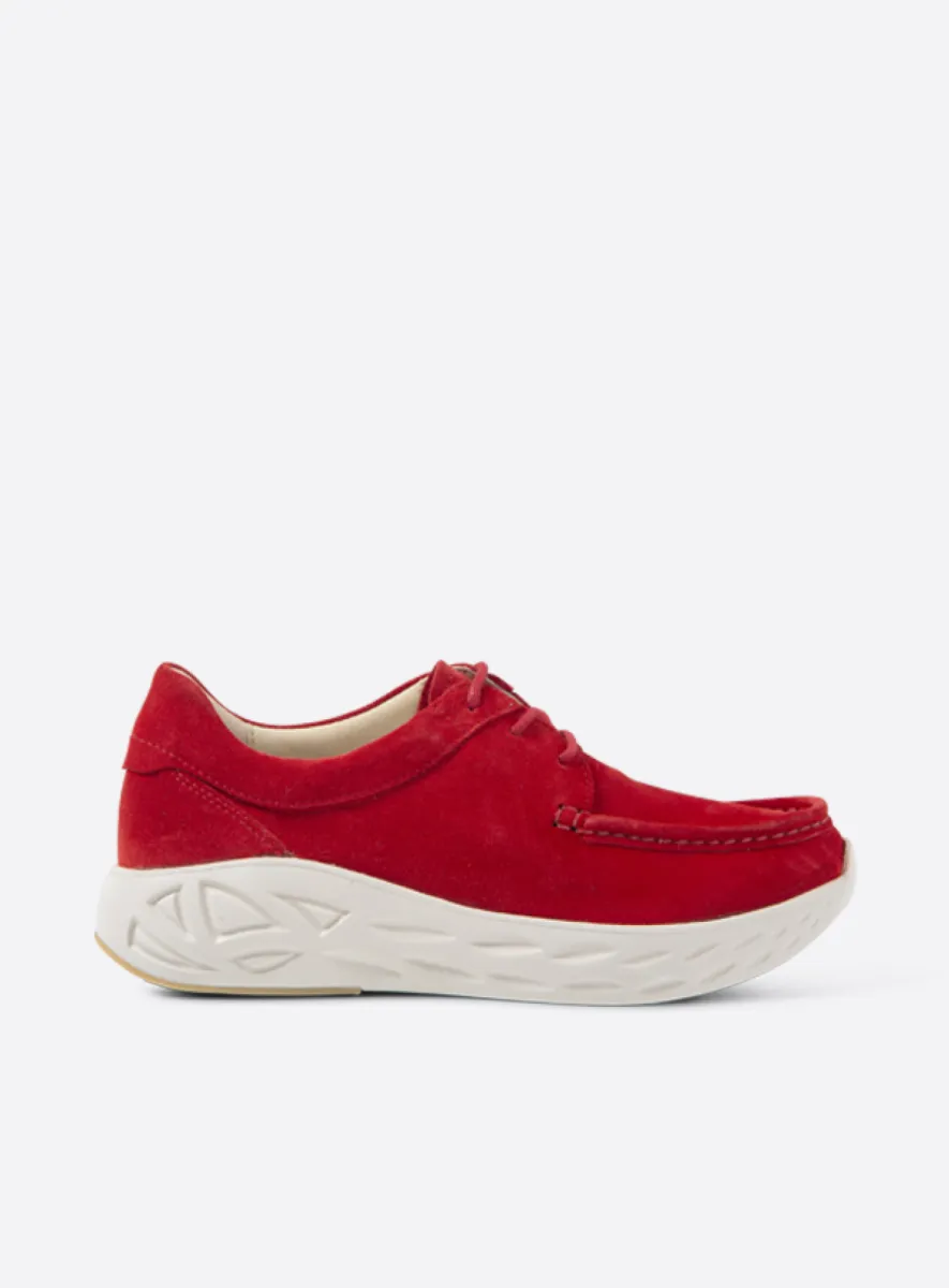 Wolky Pro Moc - rood suede Veterschoenen voor dames