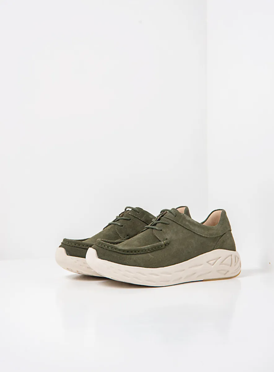 Wolky Pro Moc - groen suede Veterschoenen voor dames