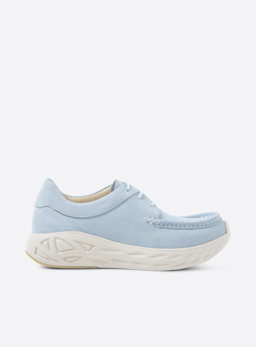 Wolky Pro Moc - lichtblauw suede Veterschoenen voor dames
