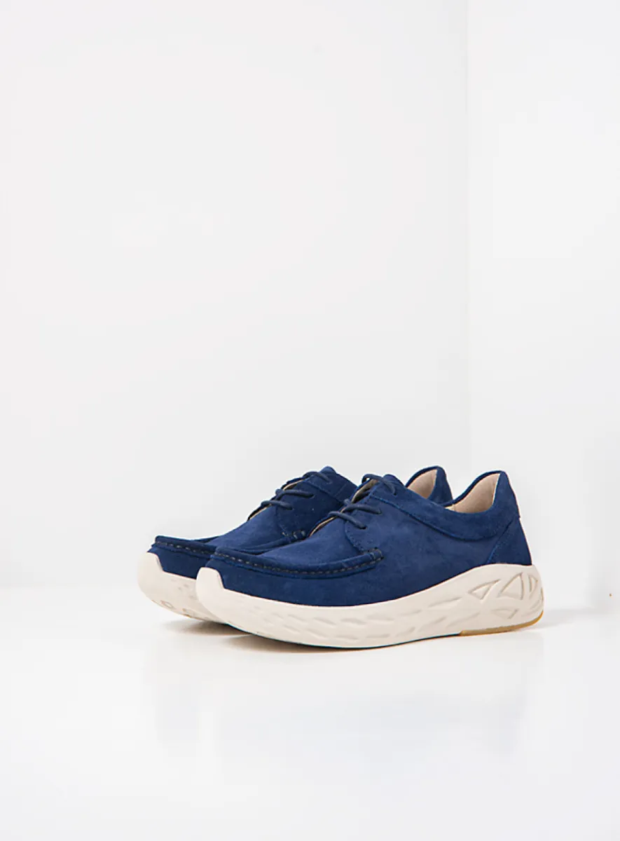 Wolky Pro Moc - denimblauw suede Veterschoenen voor dames