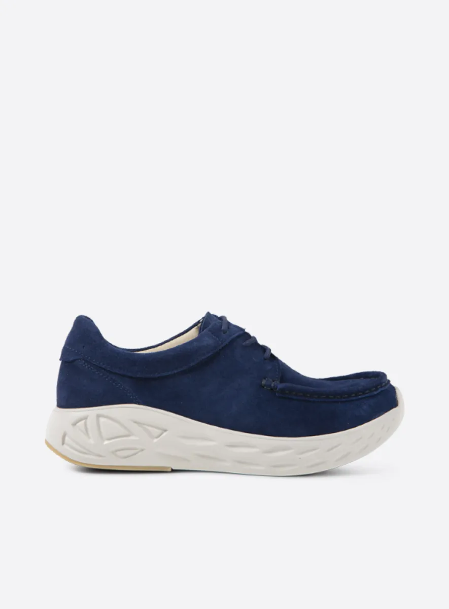 Wolky Pro Moc - denimblauw suede Veterschoenen voor dames