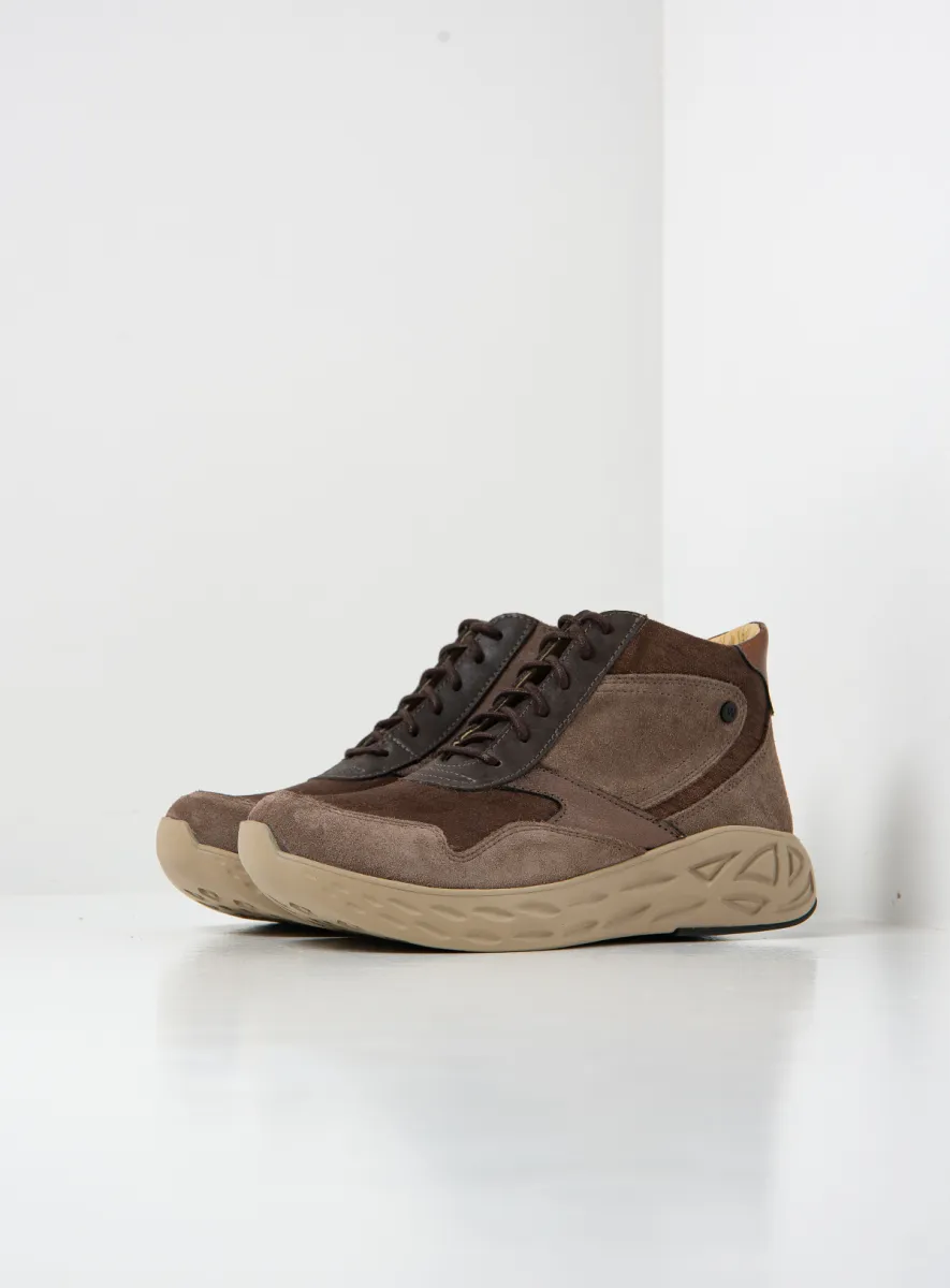 Wolky Zest S2F - taupe stretch/leer combi Hoge veterschoenen voor dames