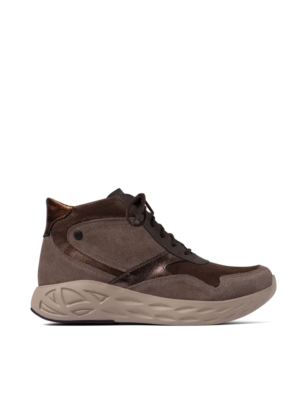 Wolky Zest S2F - taupe stretch/leer combi Hoge veterschoenen voor dames
