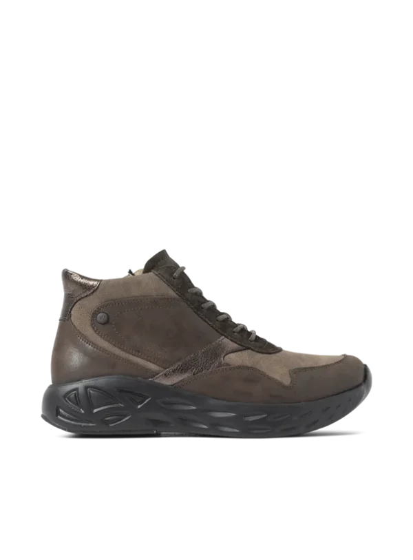 Wolky Zest S2F - bruin stretch/leer combi Hoge veterschoenen voor dames
