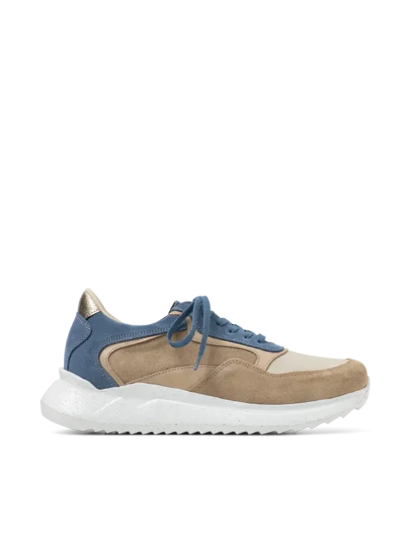 Wolky Whaler S2F - safari/jeans stretch/leer combi Comfortschoenen heren voor heren