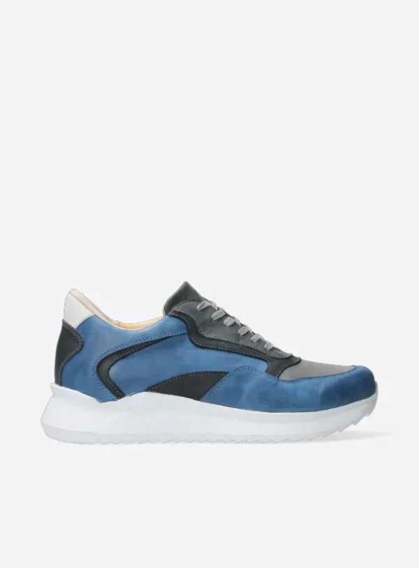 Wolky Whaler S2F - blauw stretch/leer combi Comfortschoenen heren voor heren
