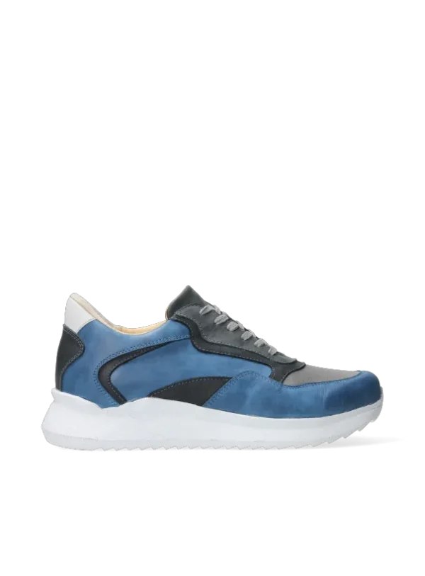 Wolky Whaler S2F - blauw stretch/leer combi Comfortschoenen heren voor heren