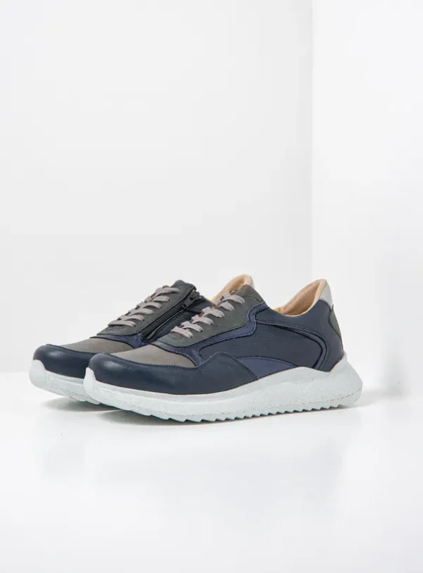 Wolky Whaler S2F - denim stretch/leer combi Comfortschoenen heren voor heren