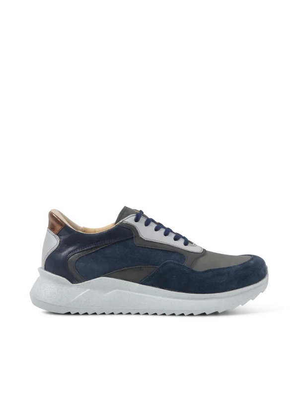 Wolky Whaler S2F - marineblauw stretch/leer combi Comfortschoenen heren voor heren