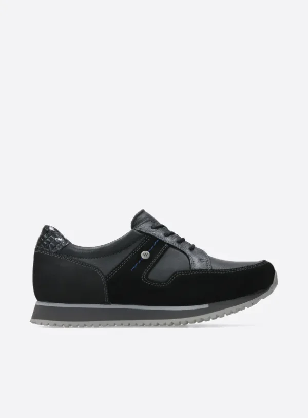 Wolky e-Walk - zwart combi leer Sneakers voor dames