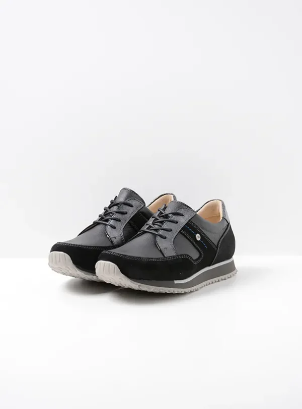 Wolky e-Walk - zwart combi leer Sneakers voor dames