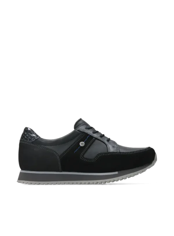Wolky e-Walk - zwart combi leer Sneakers voor dames