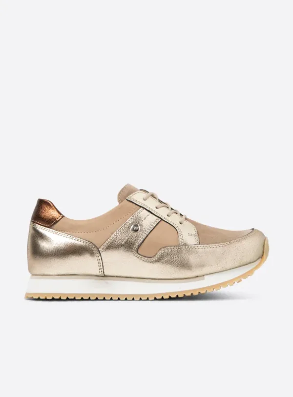 Wolky e-Walk - champagne combi leer Sneakers voor dames