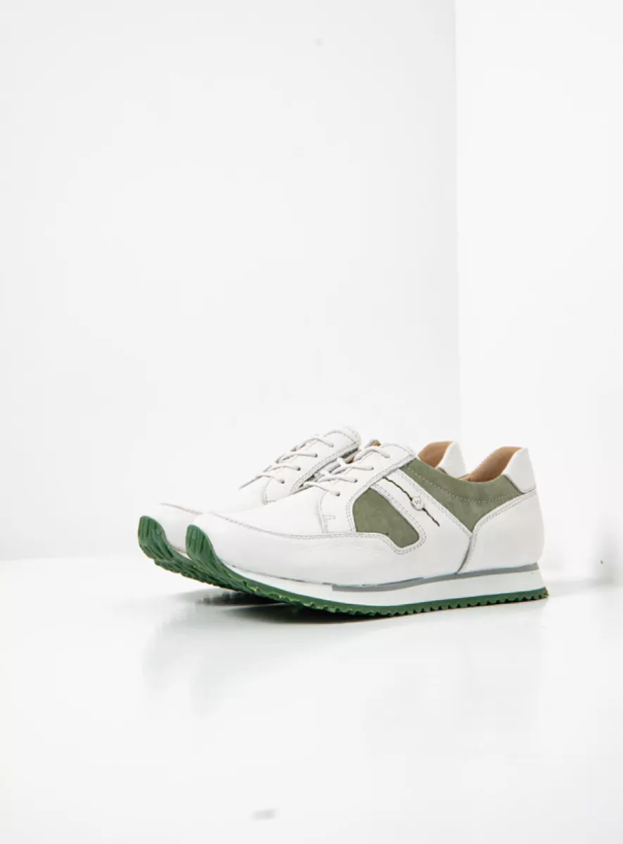 Wolky Sneakers 05804 e-Walk 90171 wit/saliegroen combi leer
