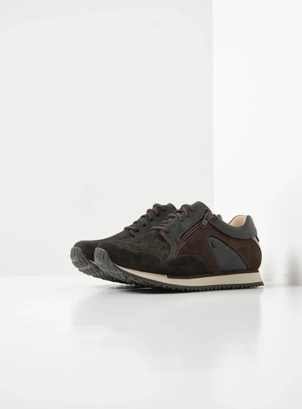 Wolky e-Go S2F - bruin stretch/leer combi Sneakers voor dames