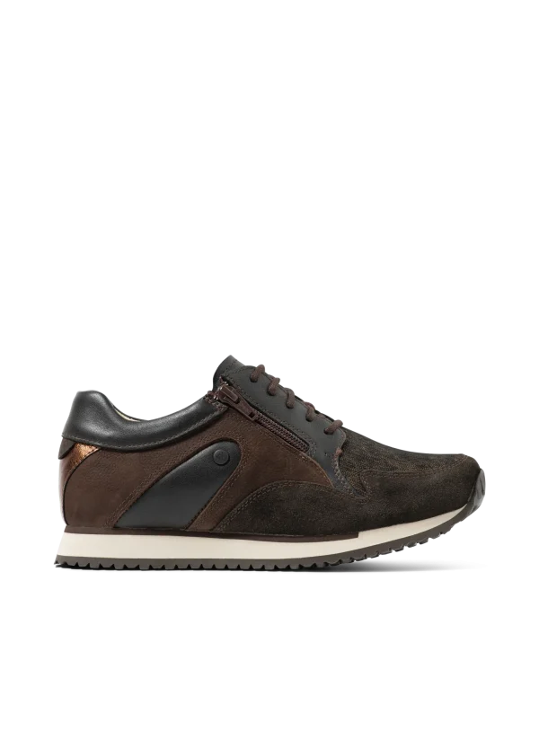 Wolky e-Go S2F - bruin stretch/leer combi Sneakers voor dames