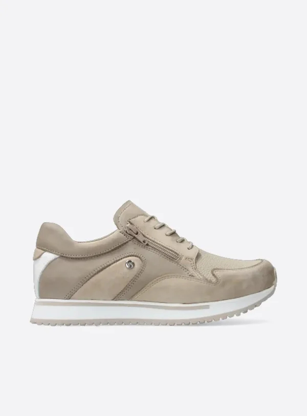 Wolky e-Go S2F - beige stretch/leer combi Sneakers voor dames