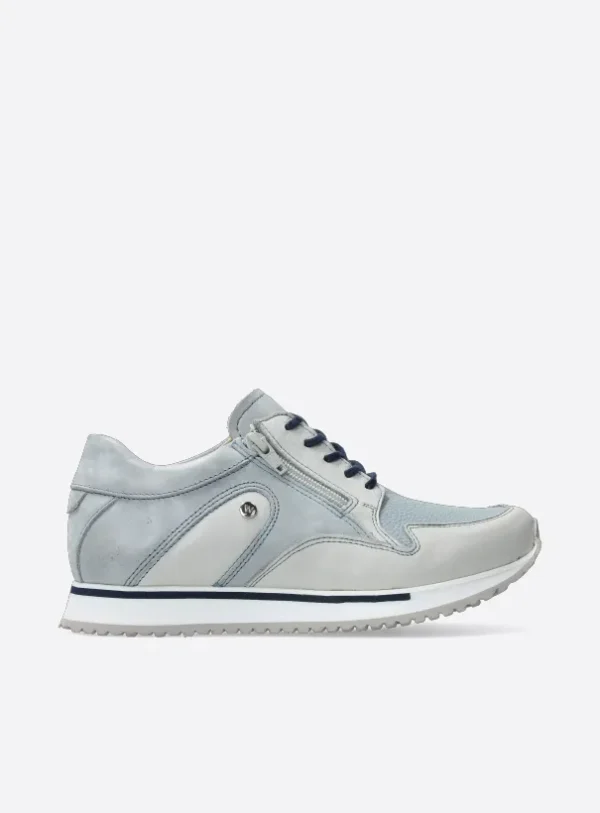 Wolky e-Go S2F - blauw stretch/leer combi Sneakers voor dames