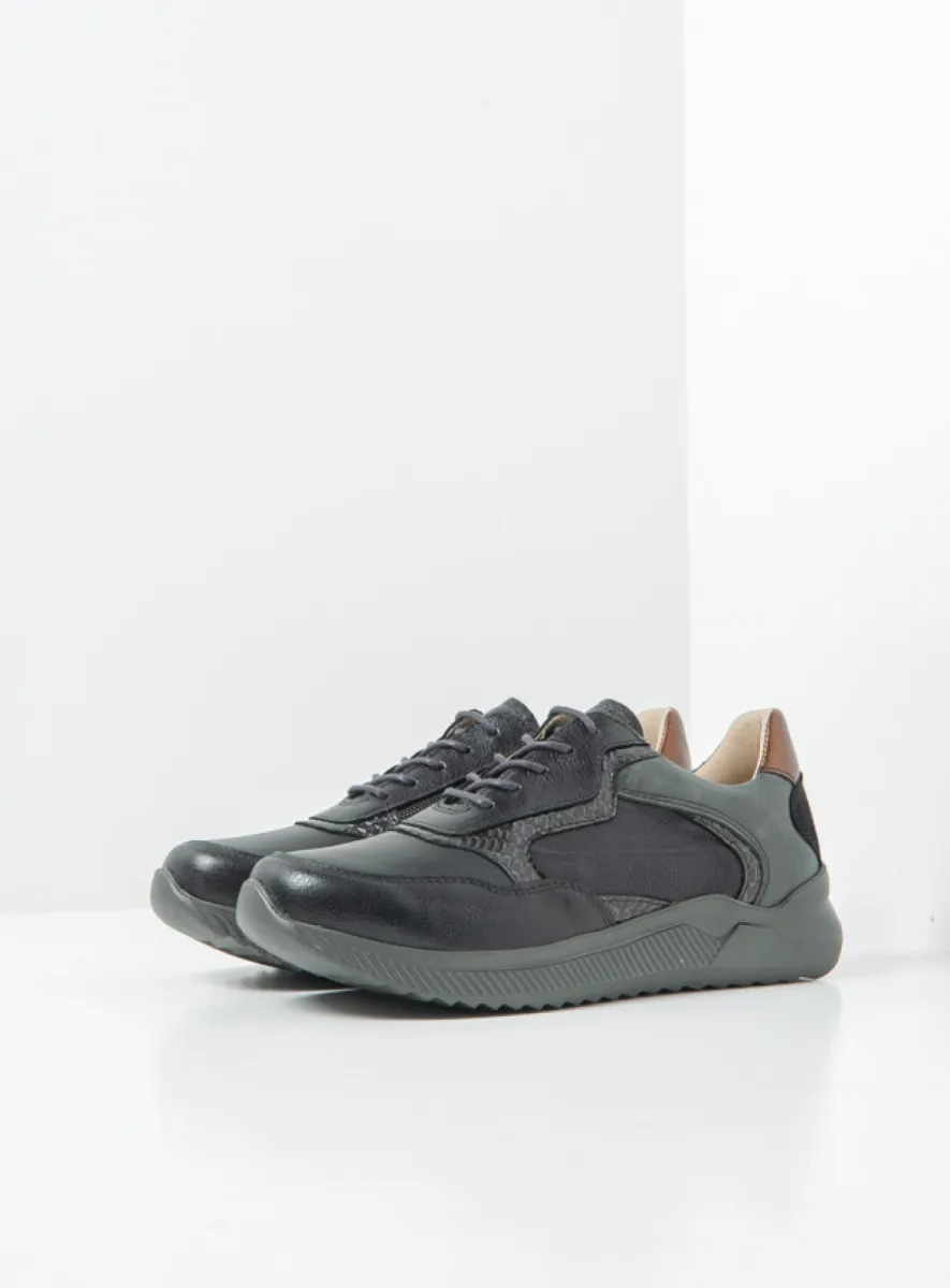 Wolky Sneakers 05825 e-Way S2F 23000 zwart stretch/leer combi