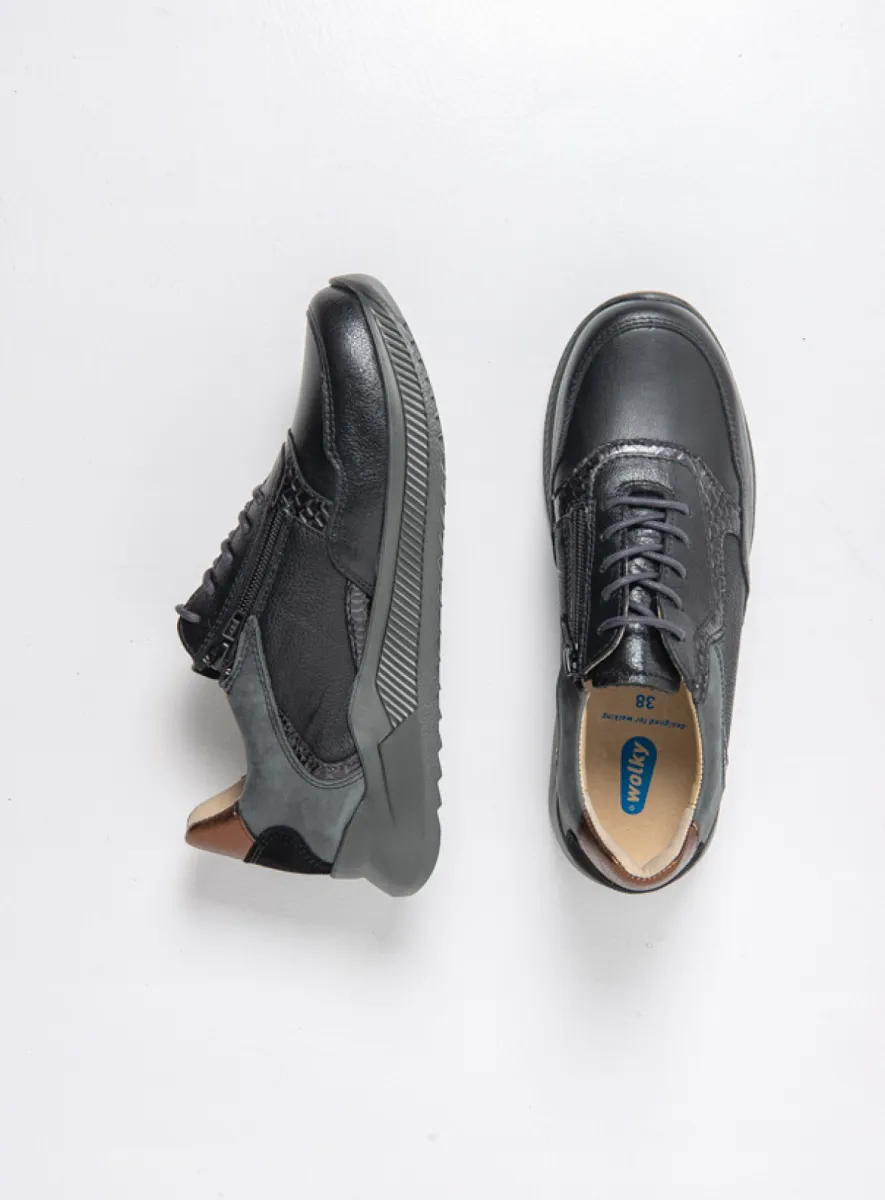 Wolky Sneakers 05825 e-Way S2F 23000 zwart stretch/leer combi