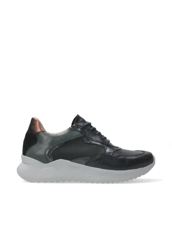 Wolky e-Way S2F - zwart stretch/leer combi Sneakers voor dames