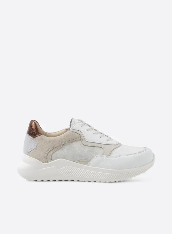 Wolky e-Way S2F - wit/beige stretch/leer combi Sneakers voor dames