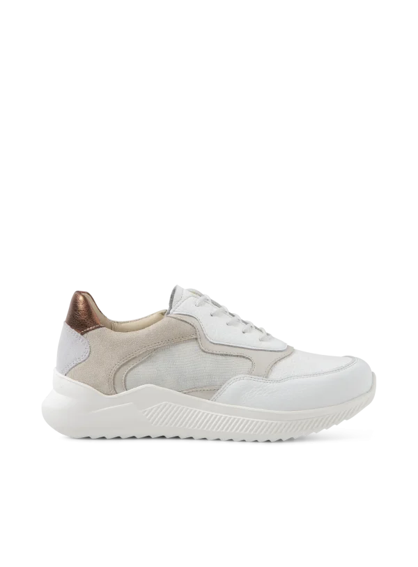 Wolky e-Way S2F - wit/beige stretch/leer combi Sneakers voor dames