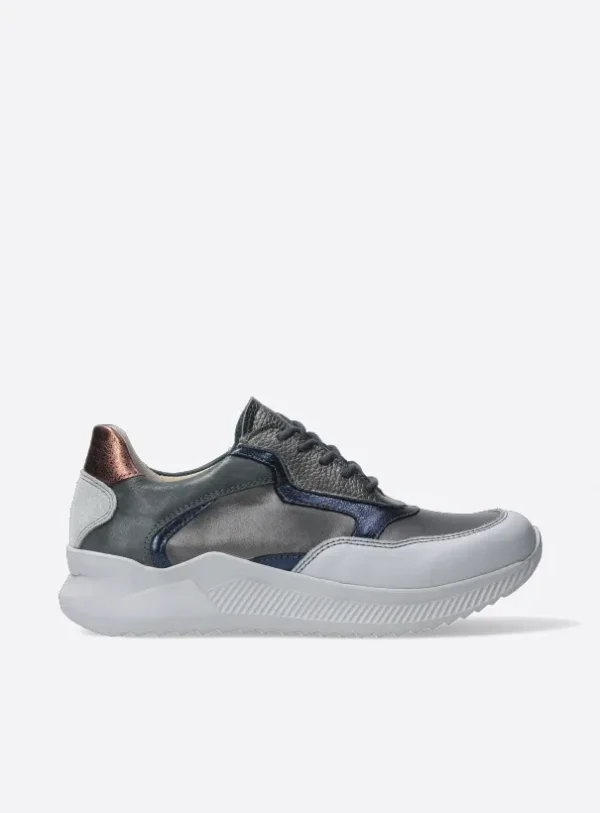 Wolky e-Way S2F - grijs stretch/leer combi Sneakers voor dames