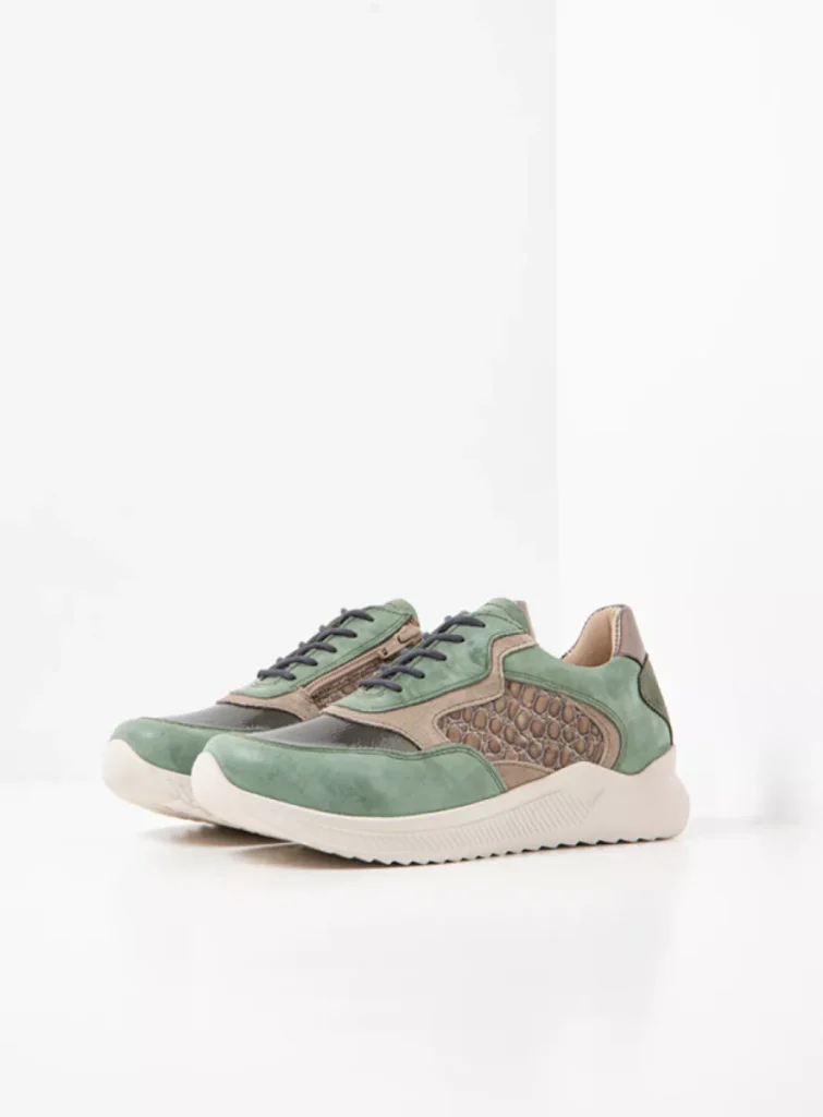 Wolky Nieuw 05825 e-Way S2F 90215 grijsgroen stretch/leer combi