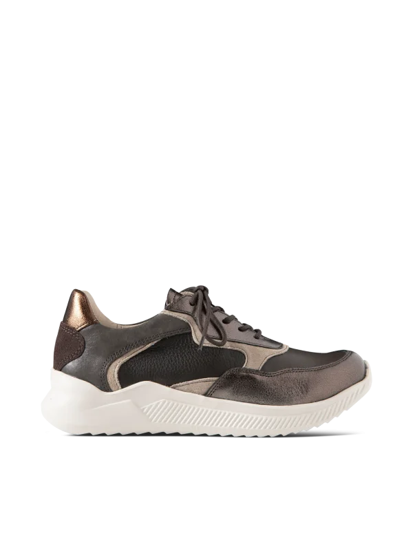Wolky e-Way S2F - bruin stretch/leer combi Sneakers voor dames